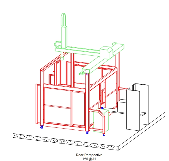 CAD design drawing of a machine and plant guard before fabrication