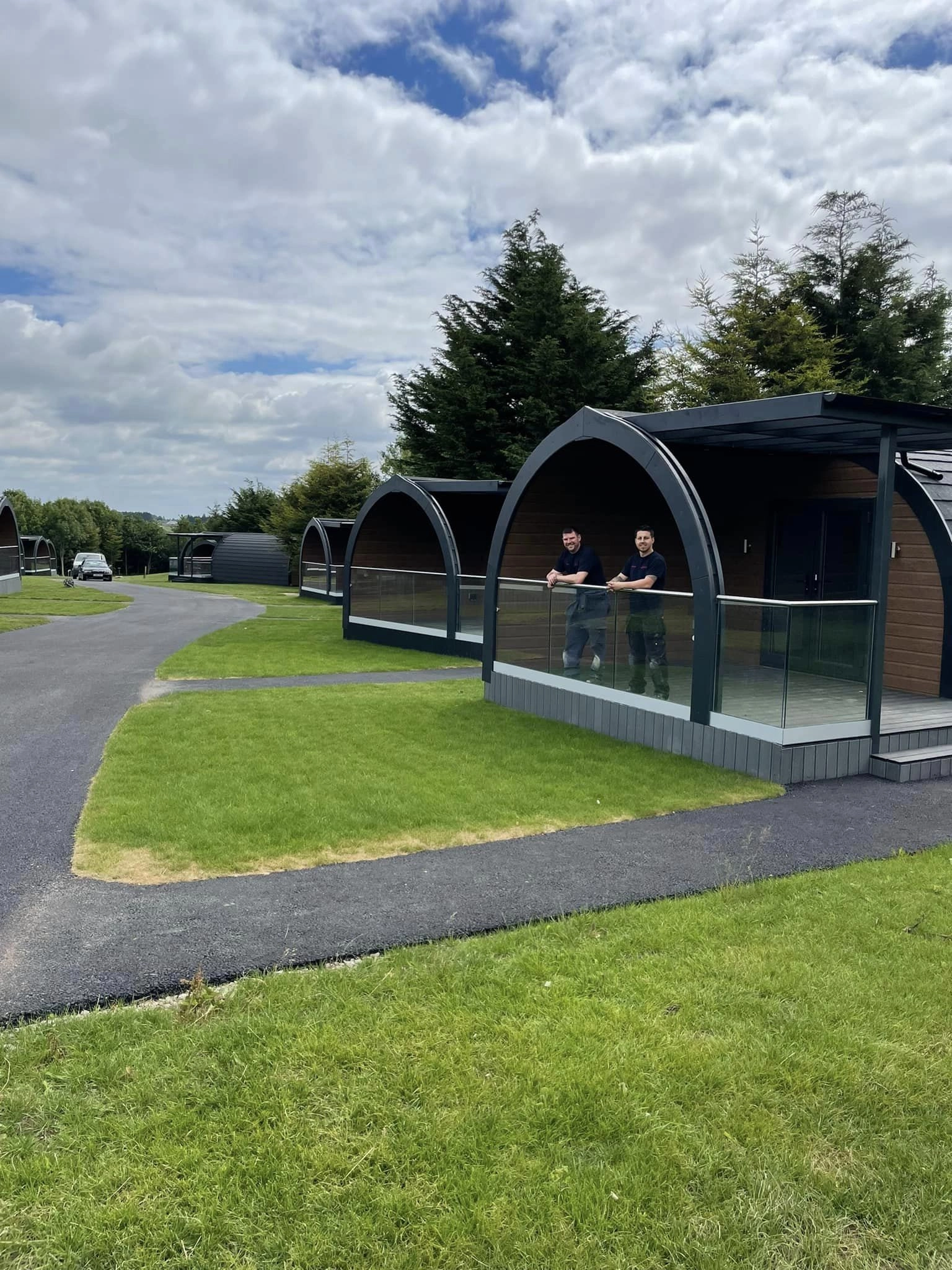 The Lakes Cabins- Our engineers admiring there handy work.