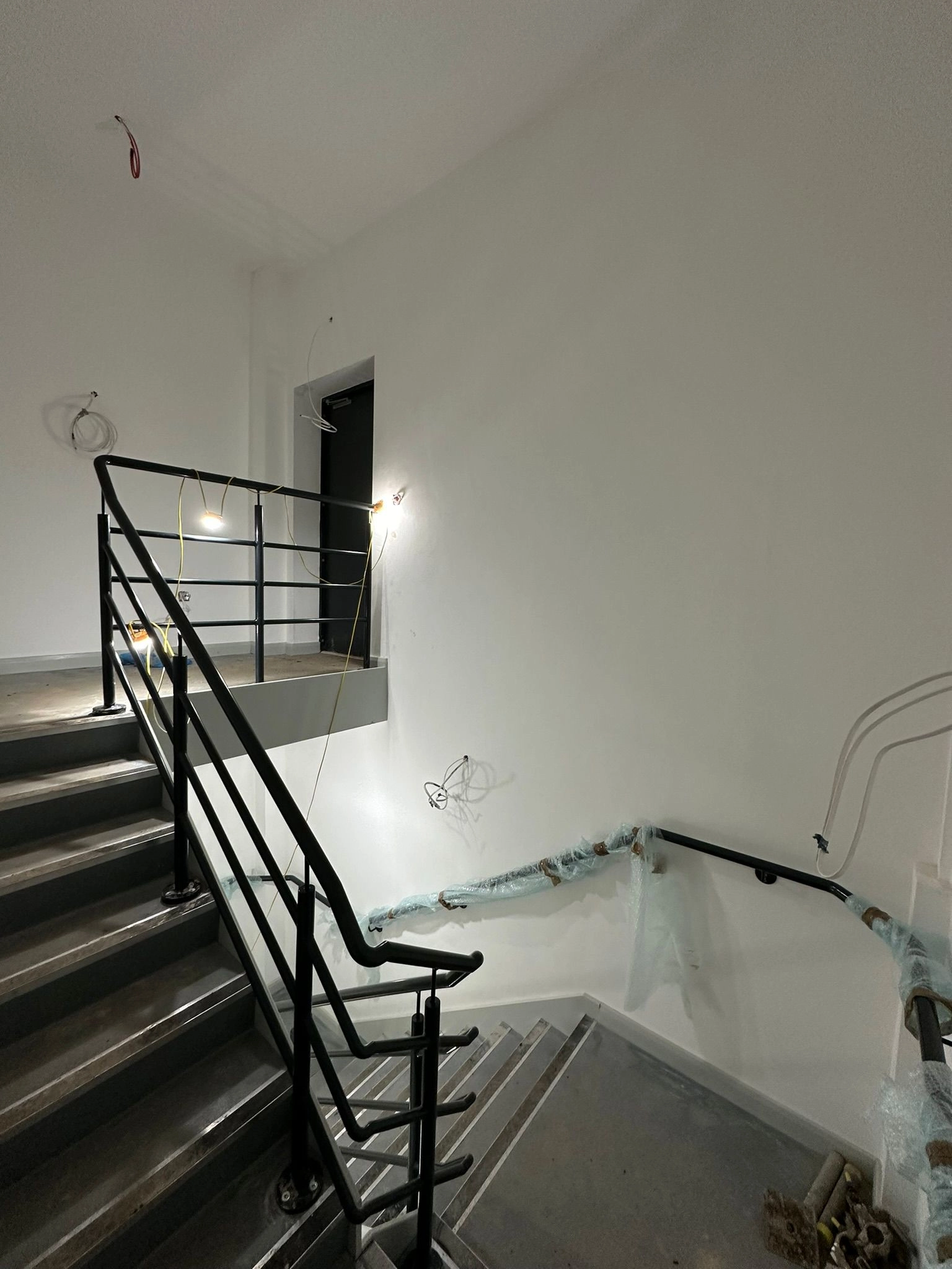 This pictures show a newly fitted outa hand rail in new apartment blocks.