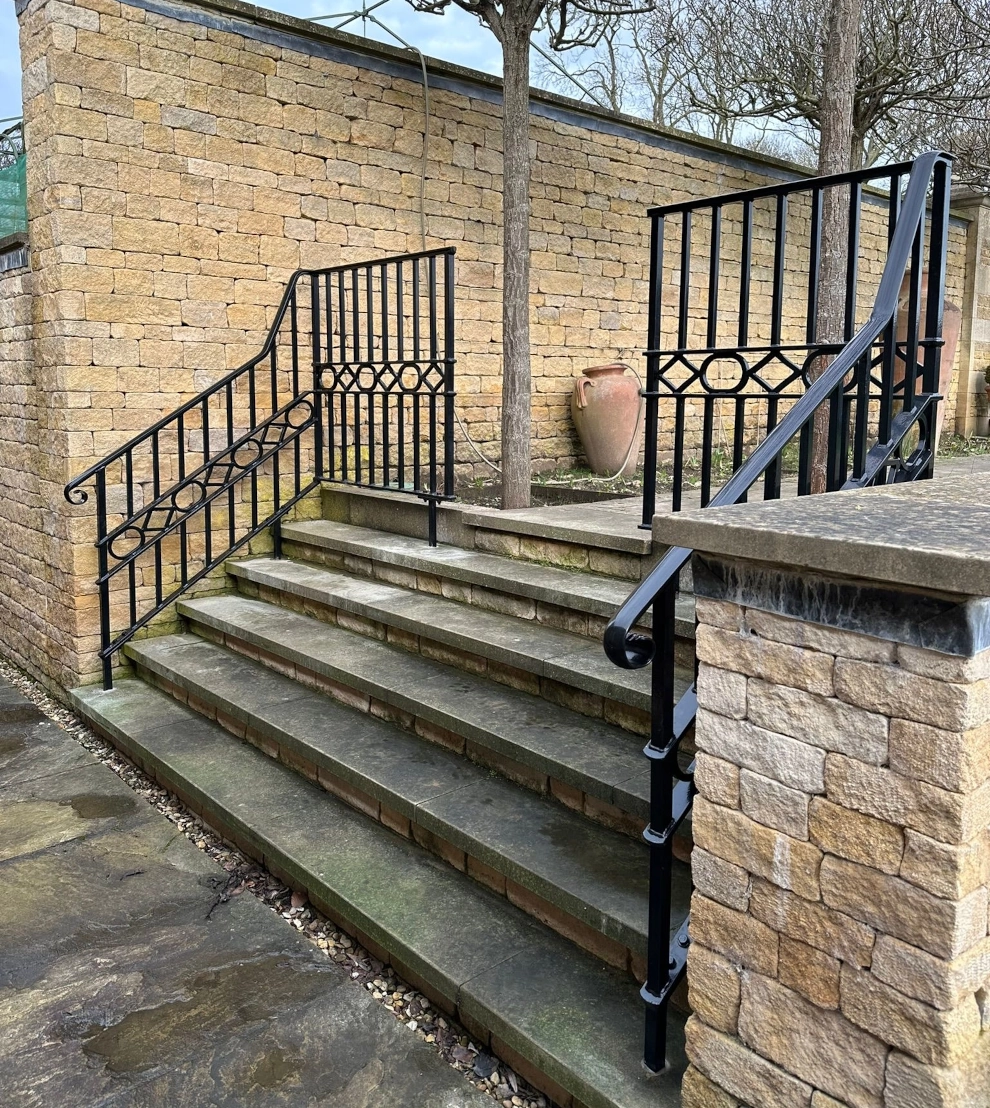 our fabricated railings, powered coated and installed on site.