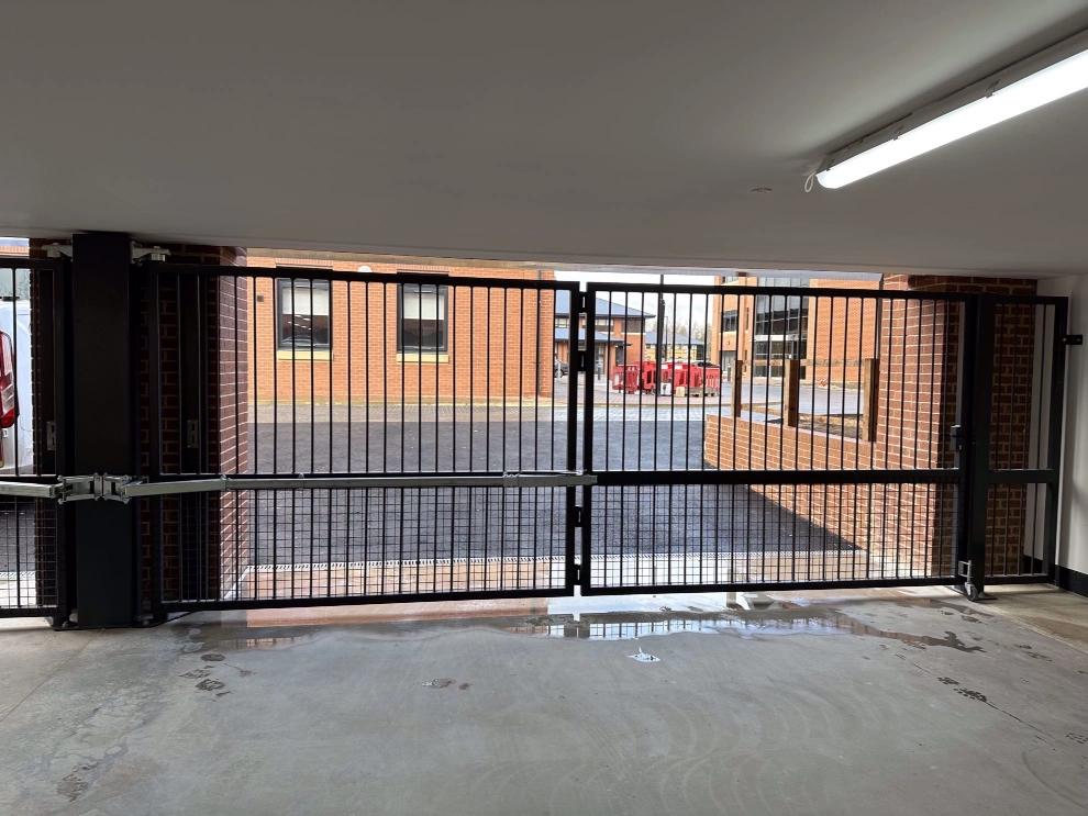 car park gates installed with activated operations.